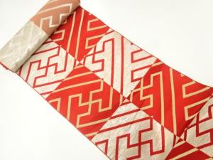 アンティーク　紗綾型模様織り出し八寸帯地反物